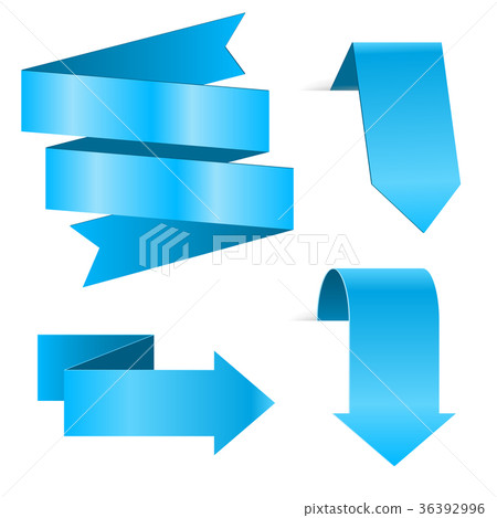 Blue signs - ribbon scroll and arrows 36392996