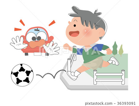 危險，一個突然跳到路上的孩子。 36393091