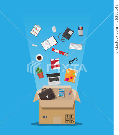 Moving to new office. Cardboard box Moving to new office. Cardboard box 36393148