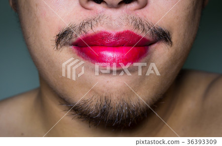 Colorful lipstick on the mouth. 36393309