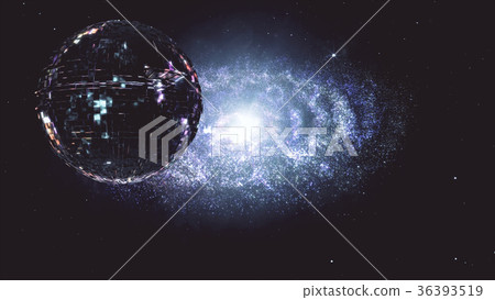 Alien Spaceship Flying Planetary Nebula Galaxy 36393519