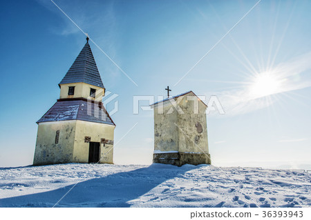 Calvary in Nitra, Slovakia, winter religious scene Calvary in Nitra, Slovakia, winter religious scene 36393943