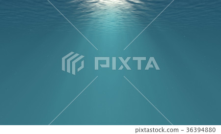 Lightrays Shining through Deep Ocean Water Surface Lightrays Shining through Deep Ocean Water Surface 36394880