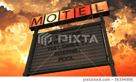 Old Grungy Motel Sign in a Wonderful Sunset Old Grungy Motel Sign in a Wonderful Sunset 36394906