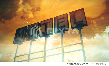 Old Grungy Motel Sign in a Wonderful Sunset Old Grungy Motel Sign in a Wonderful Sunset 36394907
