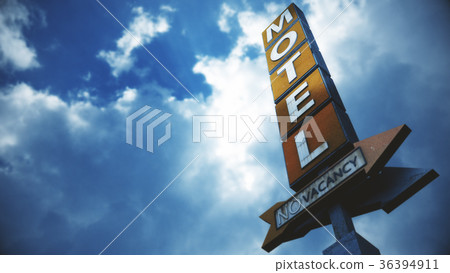 Old Grungy Motel Sign under Daytime Old Grungy Motel Sign under Daytime 36394911