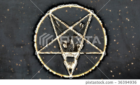 Inverted Pentagram Symbol with Face of the Evil Inverted Pentagram Symbol with Face of the Evil 36394936