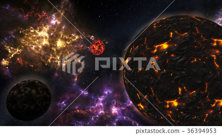 Amazing Planetary Nebula Galaxy and Planets 36394953