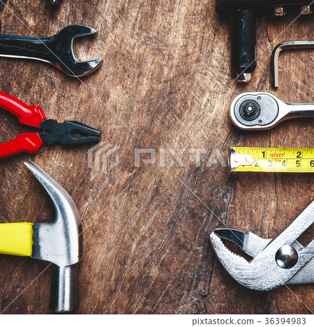 Top view of Working tools,wrench,socket wrench Top view of Working tools,wrench,socket wrench 36394983