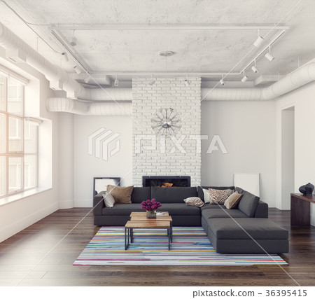 Modern living room interior 36395415