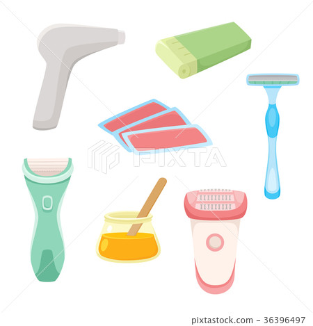 vector flat hair removal tools set 36396497