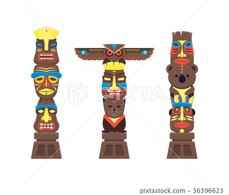 Cartoon Traditional Religious Totem Color Columns Cartoon Traditional Religious Totem Color Columns 36396623