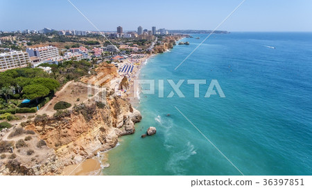 Aerial. Tourist beaches of the Portuguese city of 36397851