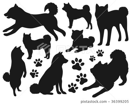 Dog silhouette material set 36399205