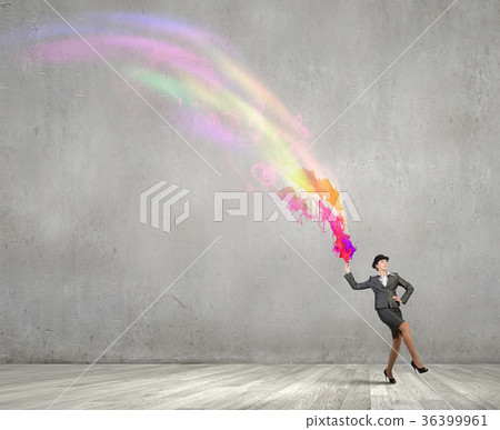 Businesswoman in bowler hat 36399961