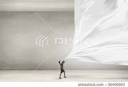Woman pulling clothing banner Woman pulling clothing banner 36400003