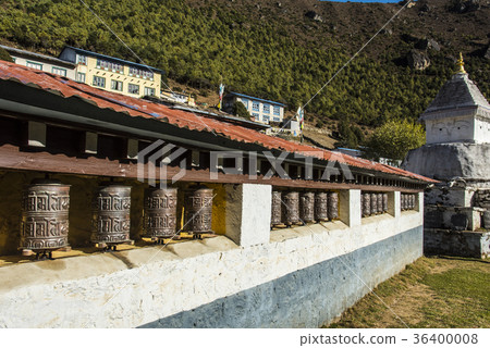 Mani car in front of Namche Museum 36400008