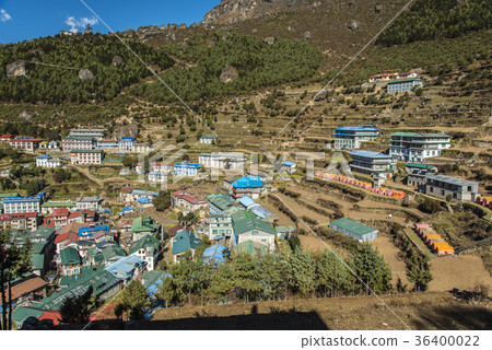 The town of Namche Bazar 36400022
