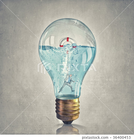 Man inside light bulb Man inside light bulb 36400453