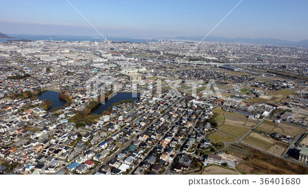 Aerial view Fukuoka City in winter, aerial view from drone (photographed in December 2017) Aerial view Fukuoka City in winter, aerial view from drone (photographed in December 2017) 36401680