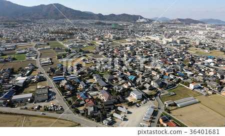 鳥瞰圖福岡市在冬天，從無人機鳥瞰圖（2017年12月拍攝） 36401681