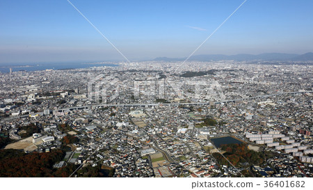 Aerial view Fukuoka City in winter, aerial view from drone (photographed in December 2017) Aerial view Fukuoka City in winter, aerial view from drone (photographed in December 2017) 36401682