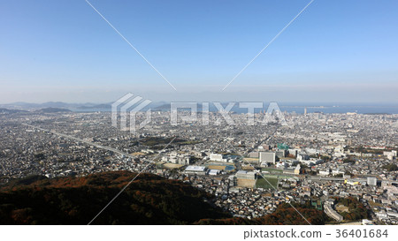 Aerial view Fukuoka City in winter, aerial view from drone (photographed in December 2017) Aerial view Fukuoka City in winter, aerial view from drone (photographed in December 2017) 36401684