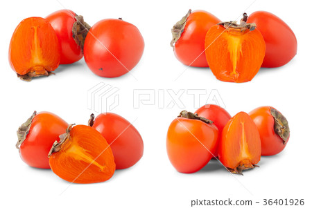 Persimmon isolated on white background. Set or 36401926
