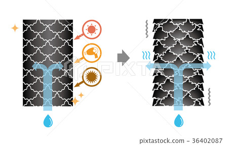 Enlarged comparison of healthy hair and damaged hair (without text) Enlarged comparison of healthy hair and damaged hair (without text) 36402087