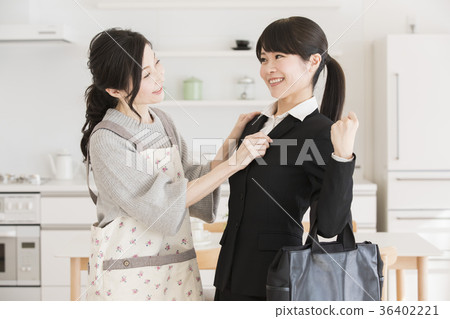 Young woman and mother going to work 36402221