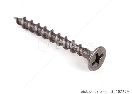 one metal screws isolated on white background one metal screws isolated on white background 36402279