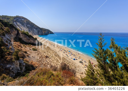 Milos beach on Lefkada island, Greece 36403226