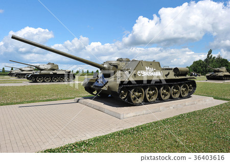 Soviet tank SU-100 on Prokhorovka field after  36403616