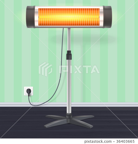 The quartz halogen heater with the glowing lamp on 36403665
