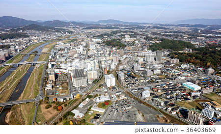 Aerial From Above Iizuka City, Fukuoka Prefecture 36403669