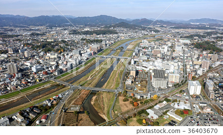Aerial From Above Iizuka City, Fukuoka Prefecture 36403670