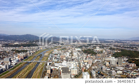 Aerial From Above Iizuka City, Fukuoka Prefecture Aerial From Above Iizuka City, Fukuoka Prefecture 36403671