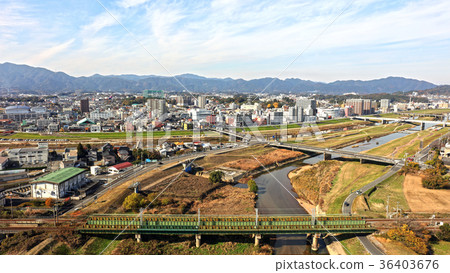 Aerial From Above Iizuka City, Fukuoka Prefecture 36403676