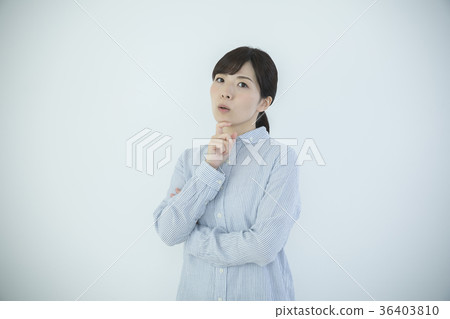 Think worry young woman Think worry young woman 36403810