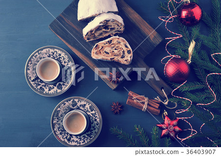traditional Christmas cake pie with raisins  36403907