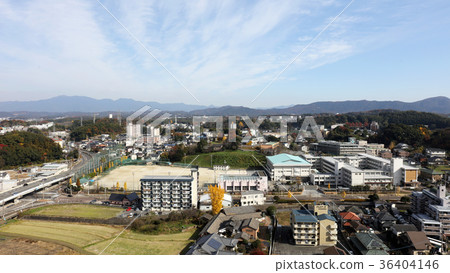 空中從Iizuka市(Tateiwa)福岡縣上空 空中從Iizuka市(Tateiwa)福岡縣上空 36404146