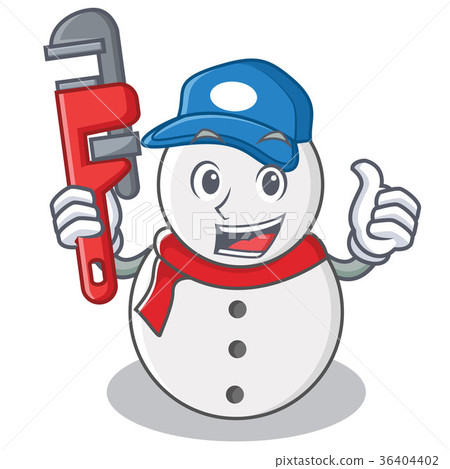 Plumber snowman character cartoon style Plumber snowman character cartoon style 36404402