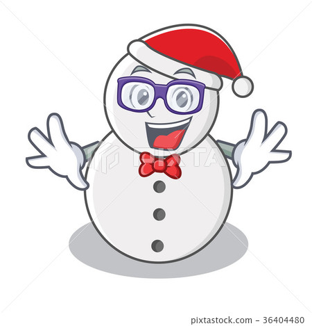 Geek snowman character cartoon style 36404480
