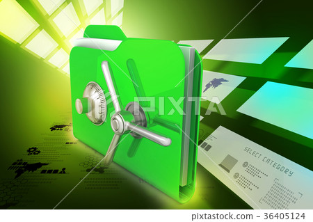 folder with safe lock 36405124