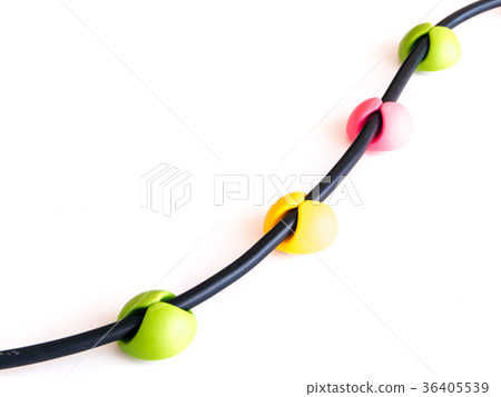 Black electic wire in the wall stick wire clip Black electic wire in the wall stick wire clip 36405539