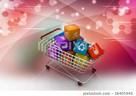 application icon concept in trolley application icon concept in trolley 36405948