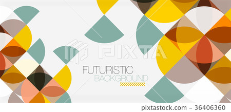 Geometric triangle and circle shape, wide abstract 36406360