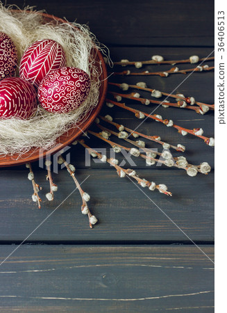 Still life with decorated Easter eggs 36406513