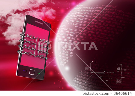 Smart phone with chain, safety concept Smart phone with chain, safety concept 36406614