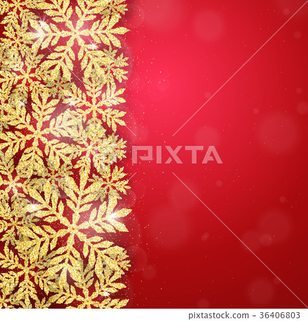 Christmas gold glittering snowflakes background 36406803